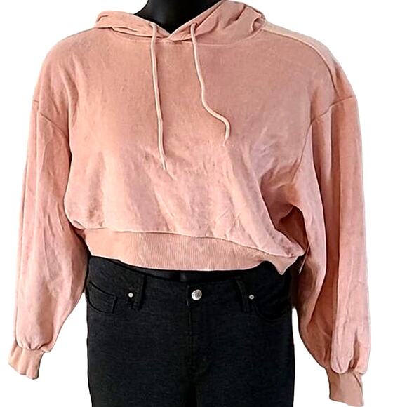 NWOT Flirtitude Juniors Light Pink Velour Zip-Up Hoodie Sweatshirt Size Large - Picture 5 of 5